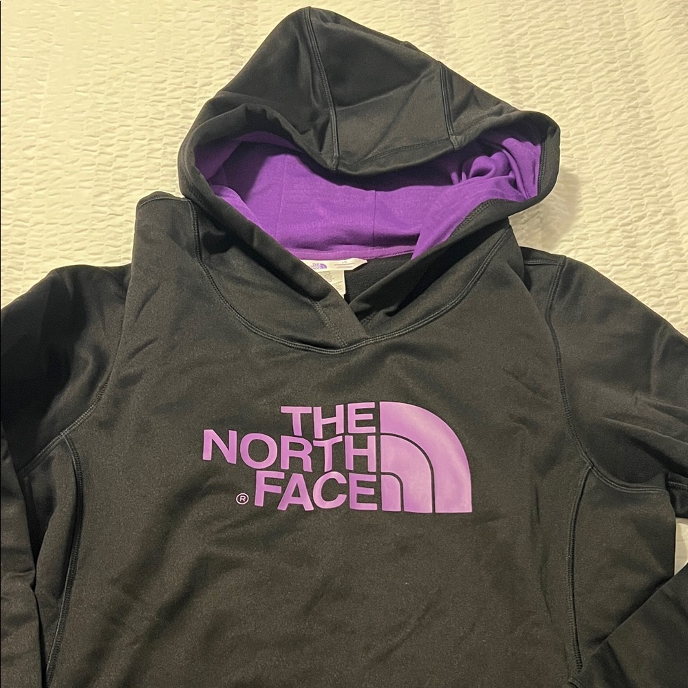 The North Face Black Hoodie with Purple Accents